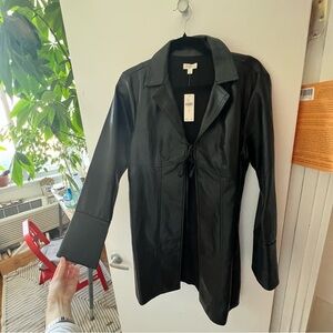 PILCRO FAUX LEATHER TIE-FRONT TUNIC JACKET NWT